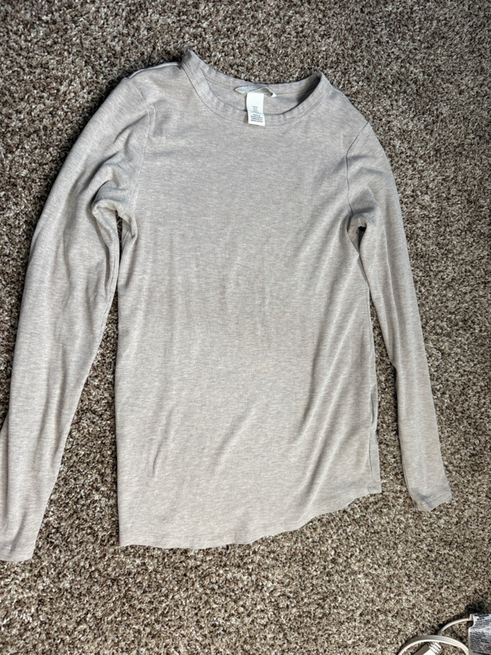 H&M Beige Crewneck Long Sleeve Top Maternity